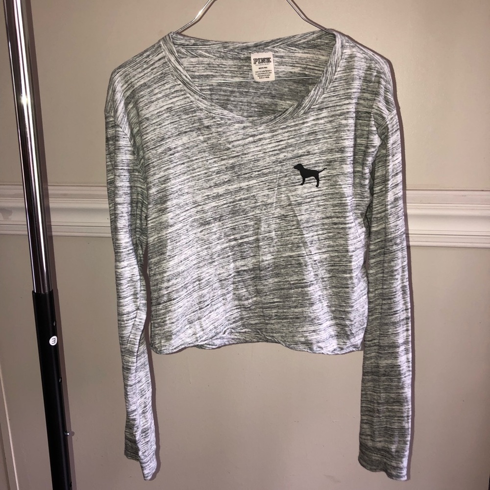 PINK Long Sleeve Crop Top